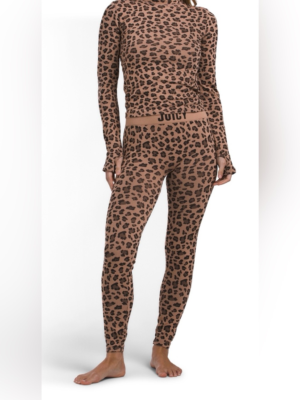 Juicy Couture Leopard Print 2pc Fitted Lounge Set